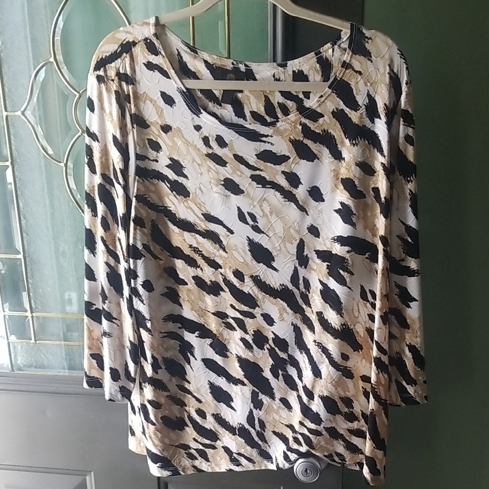 JM COLLECTION leopard Print Women's Top
